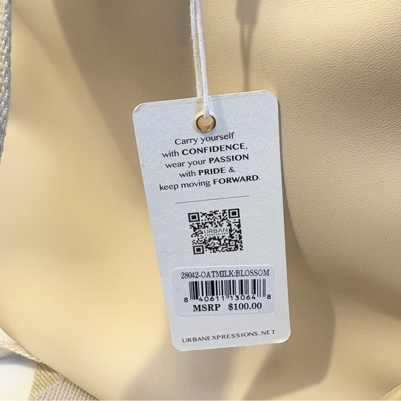 Urban Expressions Cream Quilted Backpack - Picture 6 of 13